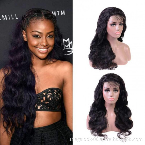 MegaLook 30 Inch 32Inch Indian Virgin Human Hair Wigs,Brazilian Peruvian Body Wave 4X4 Cuticle Aligned 3 Part Lace Closure Wig
